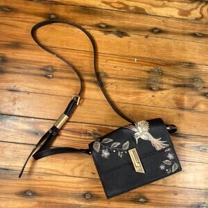 Foley + Corinna small leather embroidered bird crossbody